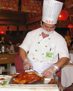 Koch mit Pekingente